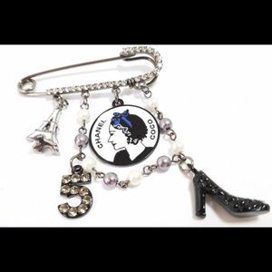Chanel Dark Silver-Tone Mademoiselle Safety Pin